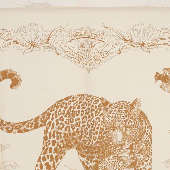 HERMES Carre 90 Scarf JUNGLE LOVE Silk White Auth am6952 - Picture 3 of 16